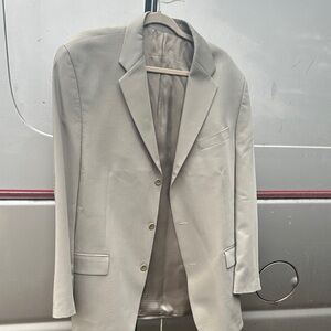 Men's Light Beige Single-Breasted Suit Jacket
